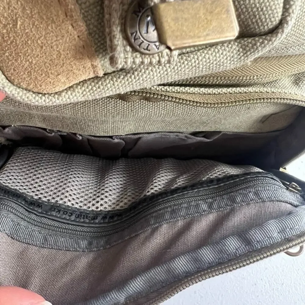 Matin Canvas Tan Camera Backpack Padded Inside Pockets Adjustable Straps